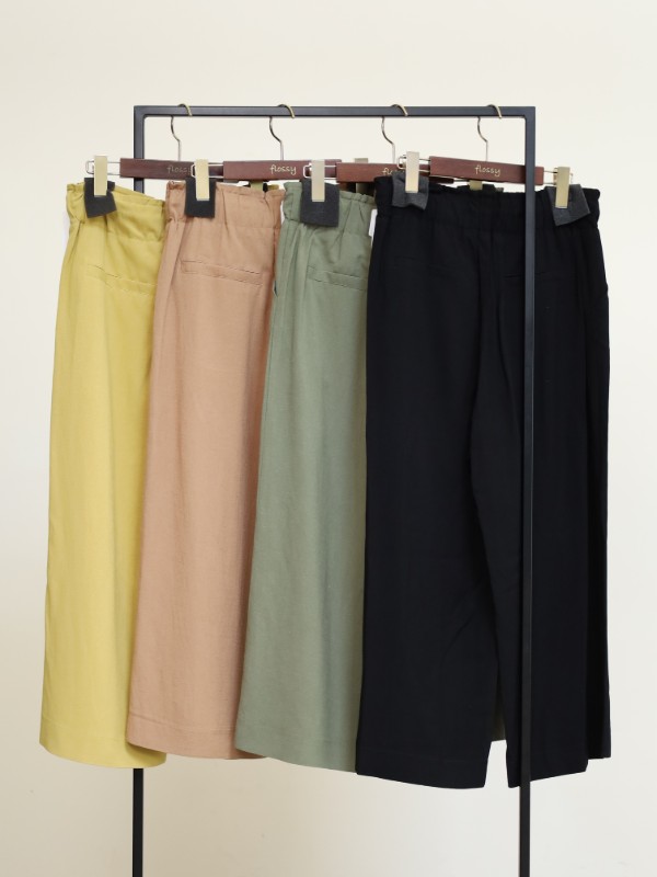 【trois】麻レーヨン8.5分丈パンツ