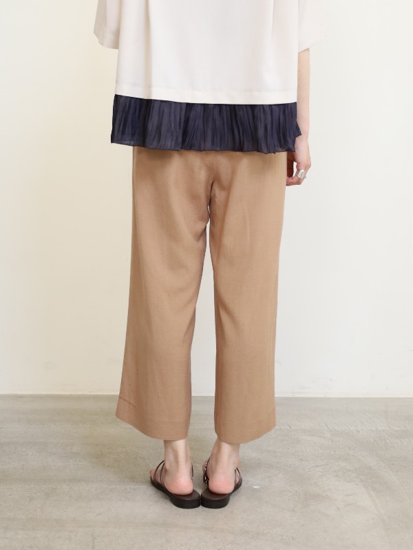 【trois】麻レーヨン8.5分丈パンツ