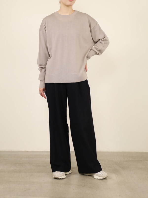 【Emmaculate】ウールクルーネック長袖ニット