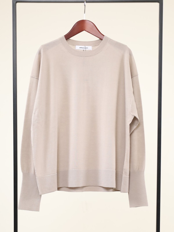 【Emmaculate】ウールクルーネック長袖ニット