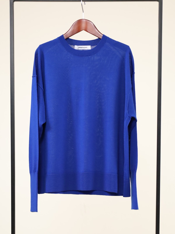 【Emmaculate】ウールクルーネック長袖ニット