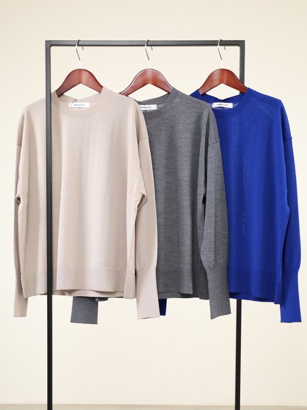 【Emmaculate】ウールクルーネック長袖ニット