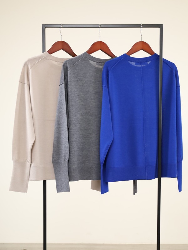 【Emmaculate】ウールクルーネック長袖ニット