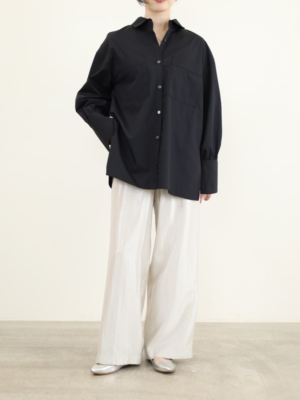 【trois】飾りカフスボタンオーバーシャツ