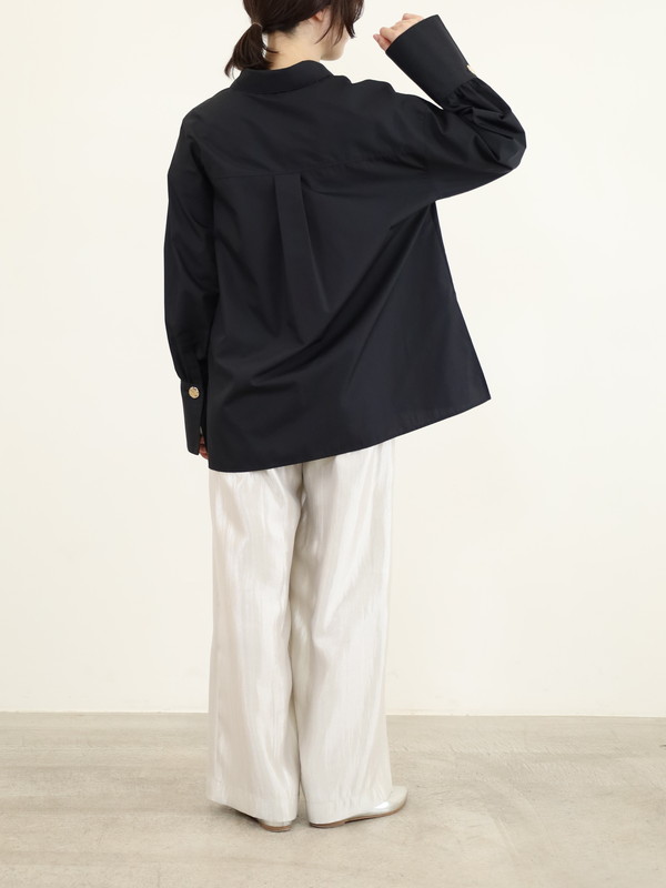 【trois】飾りカフスボタンオーバーシャツ