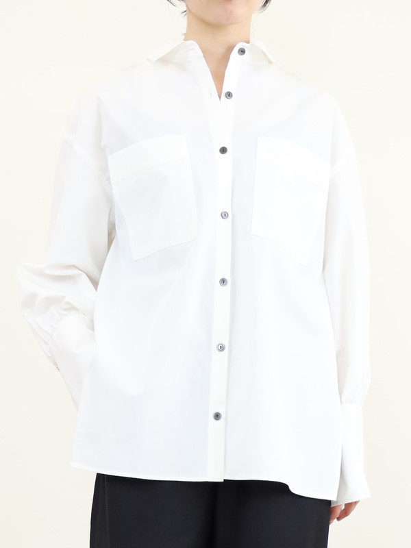 【trois】飾りカフスボタンオーバーシャツ