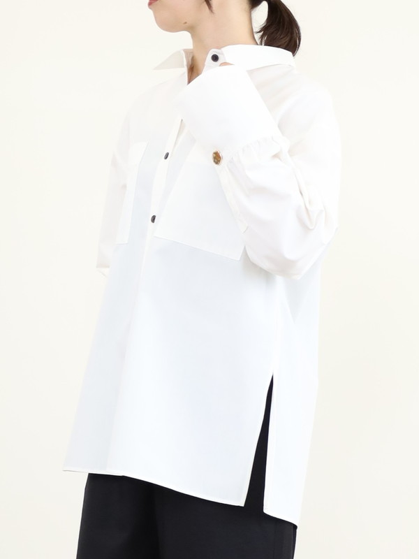 【trois】飾りカフスボタンオーバーシャツ
