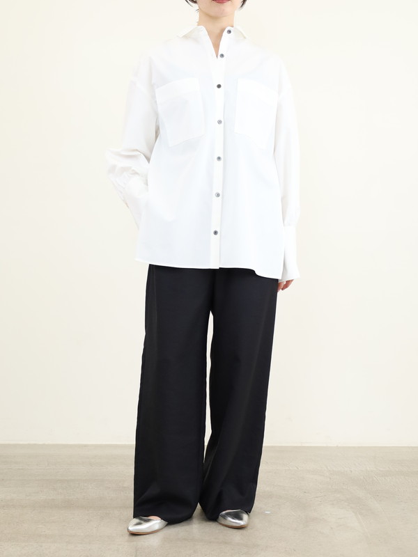 【trois】飾りカフスボタンオーバーシャツ