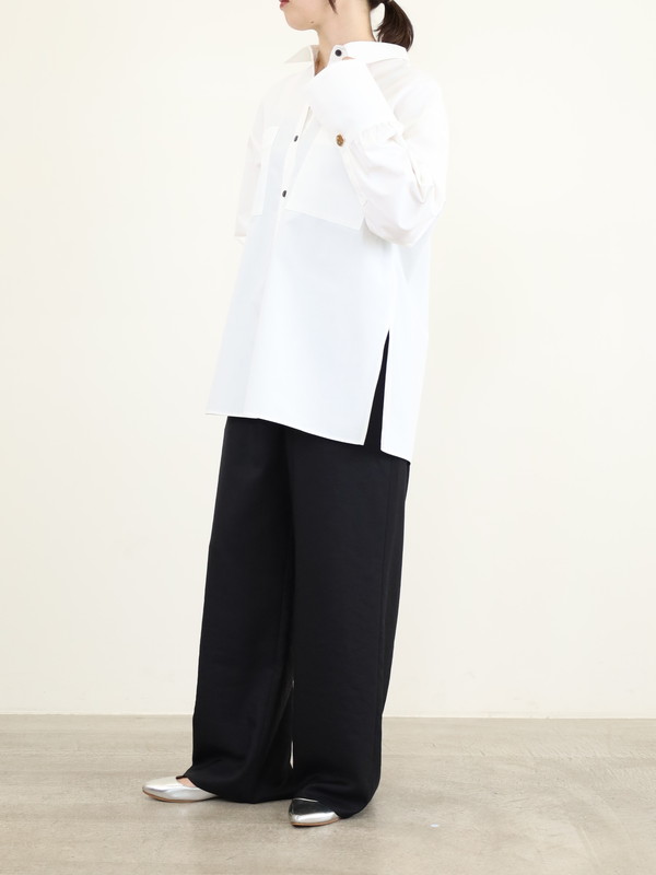 【trois】飾りカフスボタンオーバーシャツ