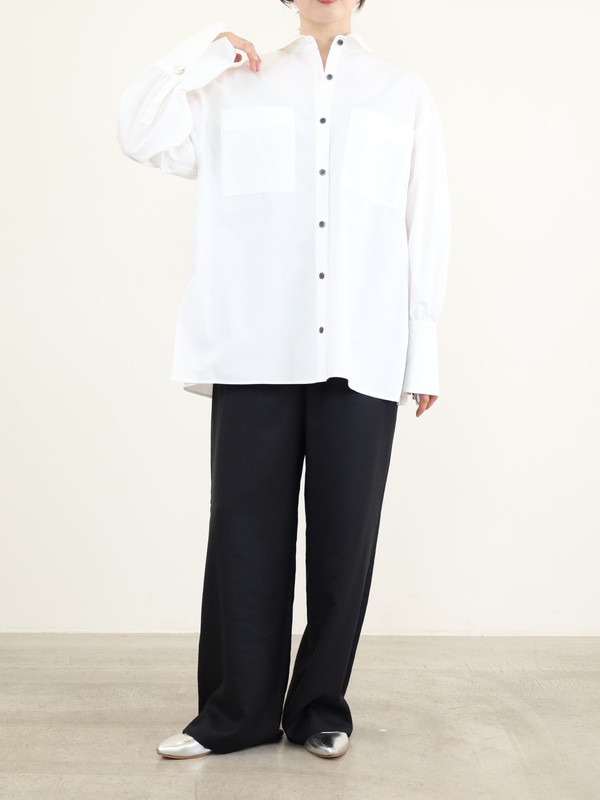 【trois】飾りカフスボタンオーバーシャツ