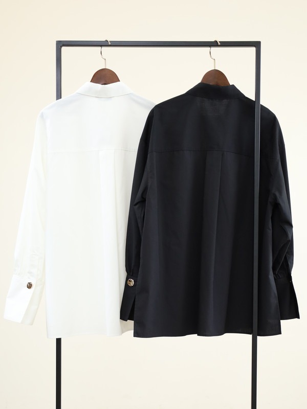 【trois】飾りカフスボタンオーバーシャツ