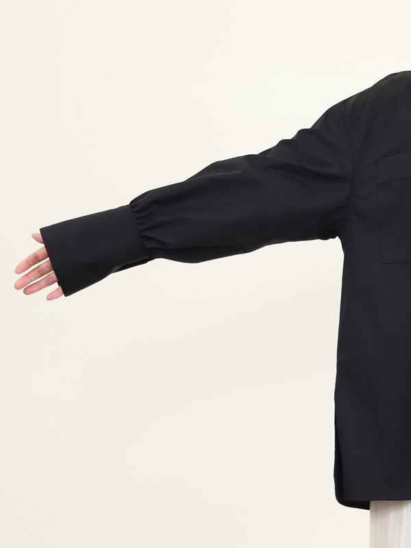 【trois】飾りカフスボタンオーバーシャツ