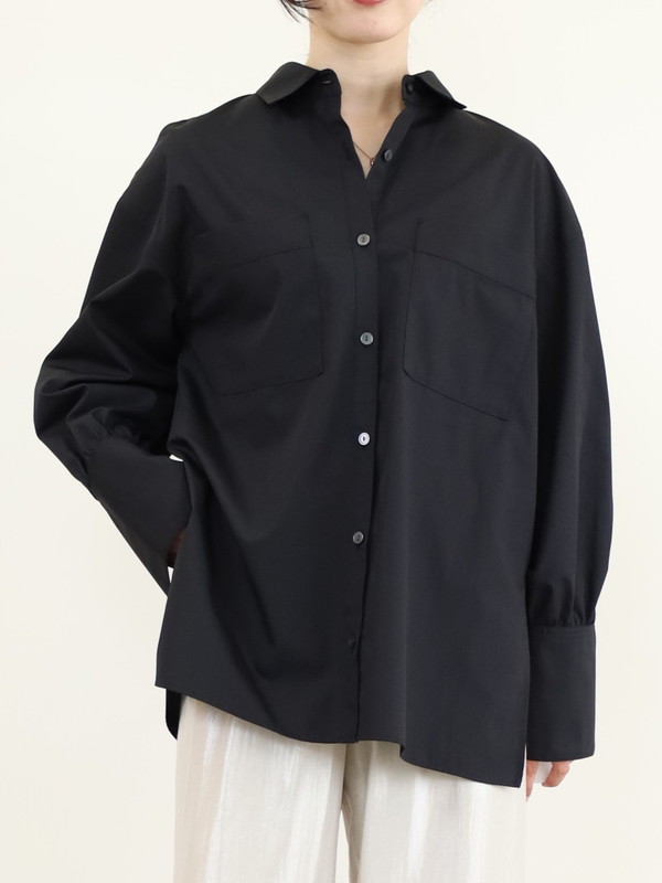 【trois】飾りカフスボタンオーバーシャツ