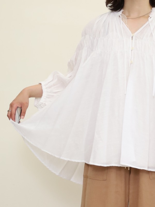 【MICA&DEAL】レーヨンリネンシャーリングブラウス　