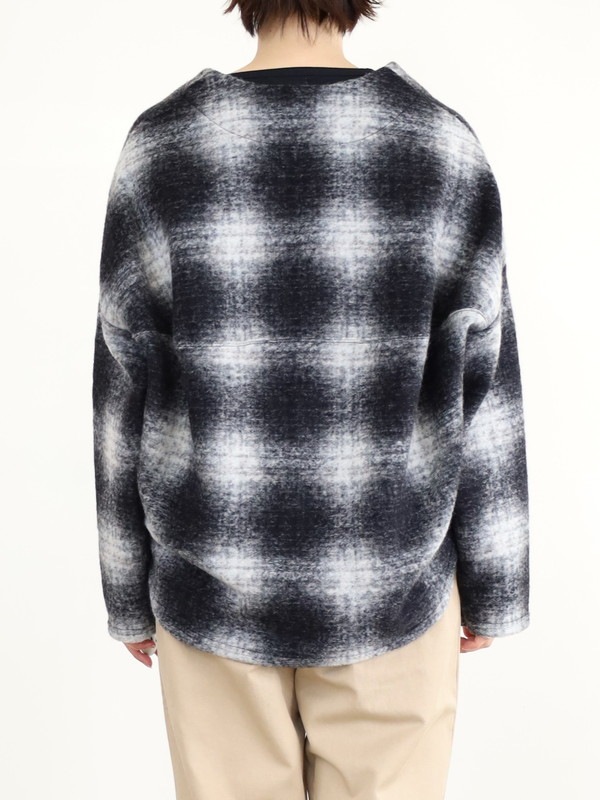 LeMelange】スライバーニットチェックカーディガン