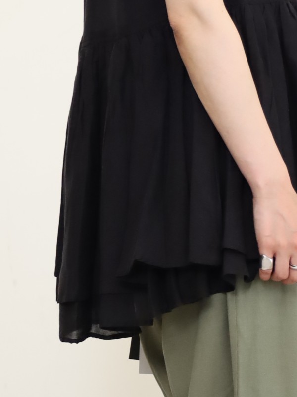 【MICA&DEAL】レーヨンリネンペプラムノンスリブラウス