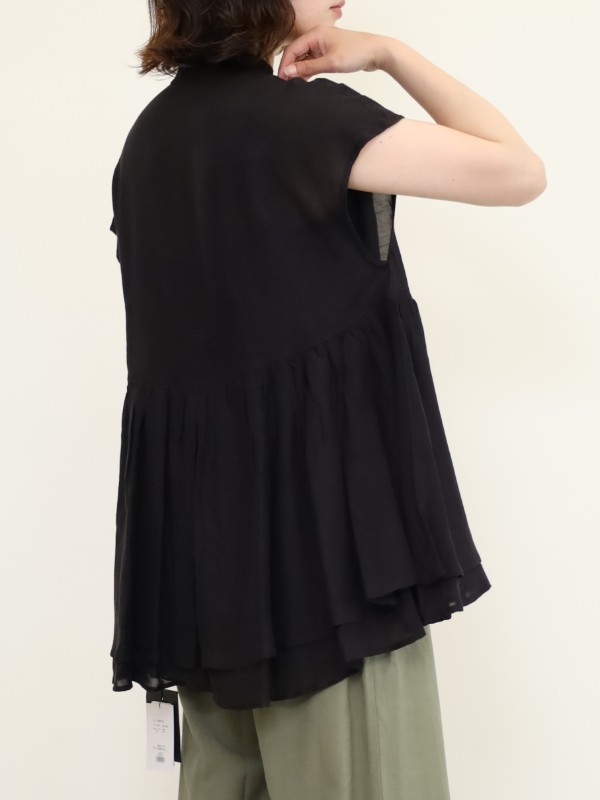 【MICA&DEAL】レーヨンリネンペプラムノンスリブラウス