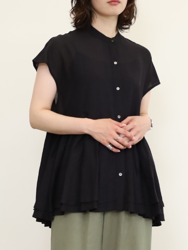 【MICA&DEAL】レーヨンリネンペプラムノンスリブラウス