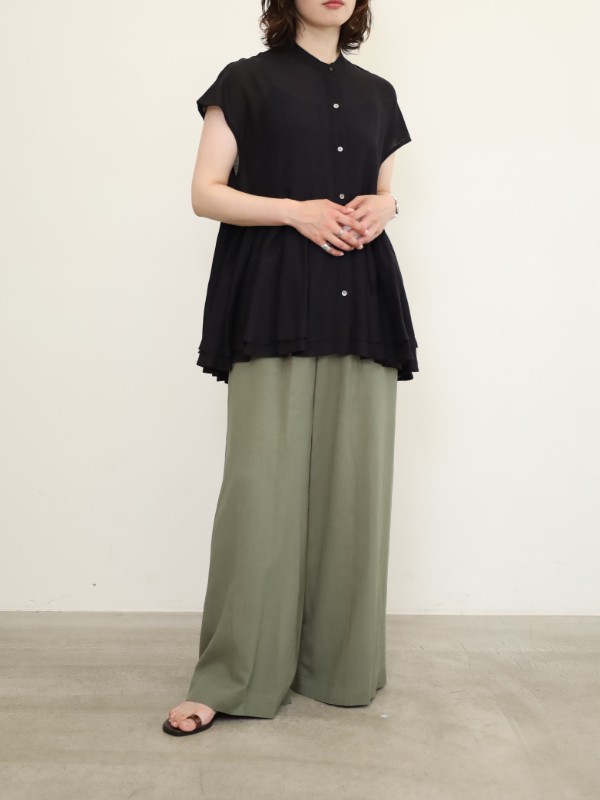 【MICA&DEAL】レーヨンリネンペプラムノンスリブラウス