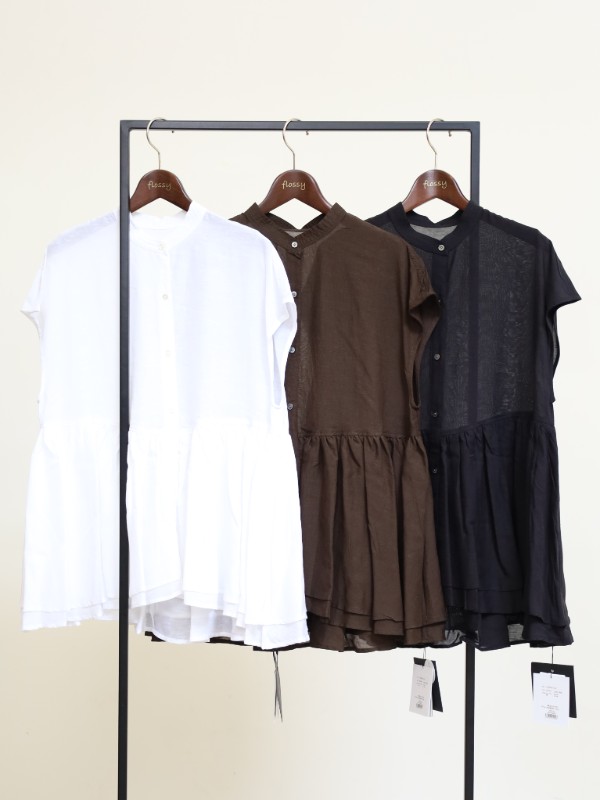 【MICA&DEAL】レーヨンリネンペプラムノンスリブラウス