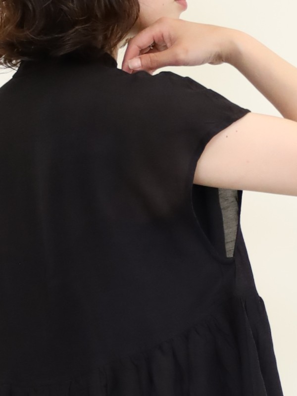 【MICA&DEAL】レーヨンリネンペプラムノンスリブラウス