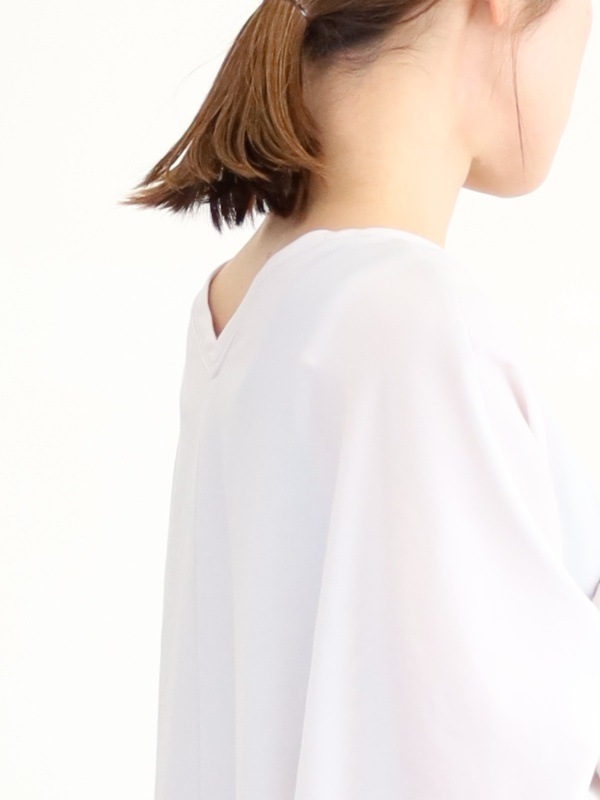 【Doneeyu】前後両用長袖ジョーゼットトップス