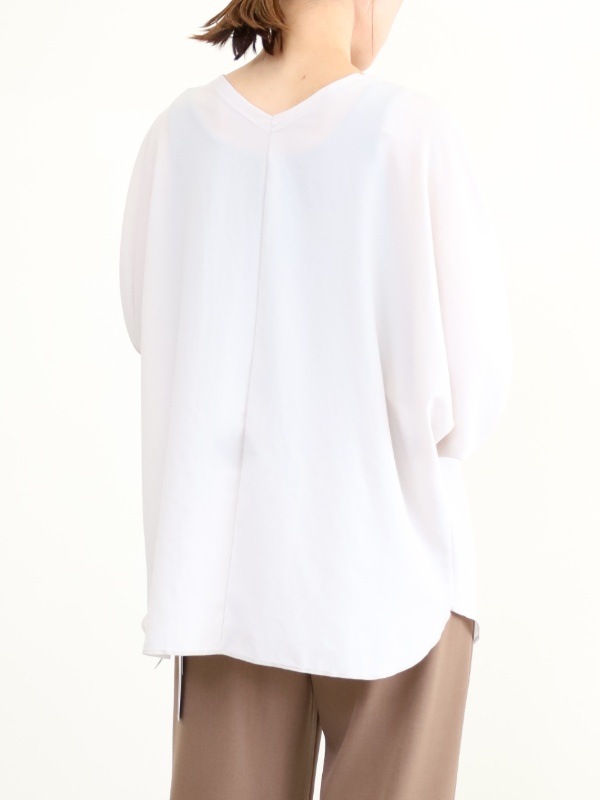 【Doneeyu】前後両用長袖ジョーゼットトップス