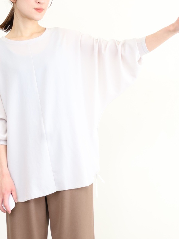 【Doneeyu】前後両用長袖ジョーゼットトップス