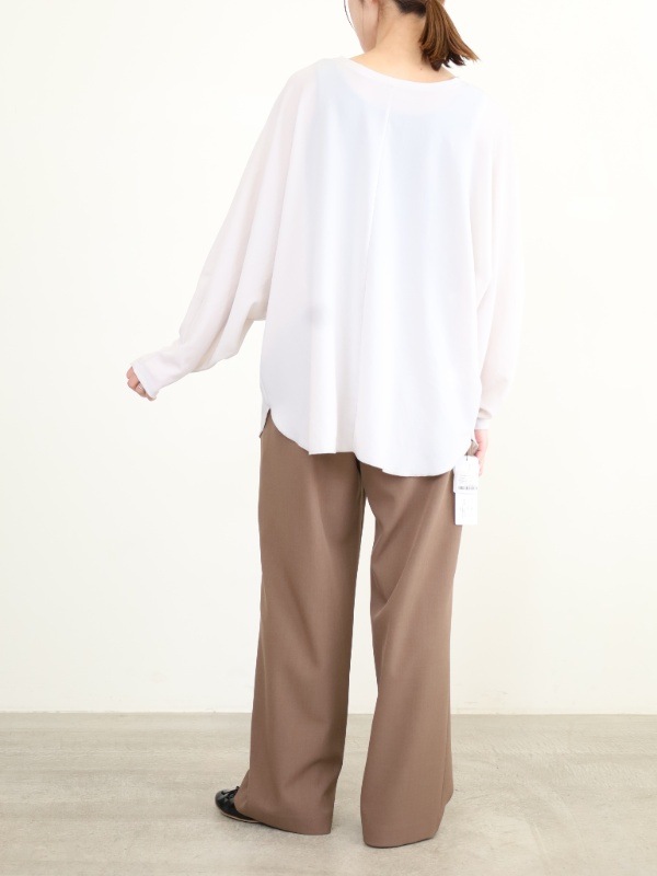 【Doneeyu】前後両用長袖ジョーゼットトップス