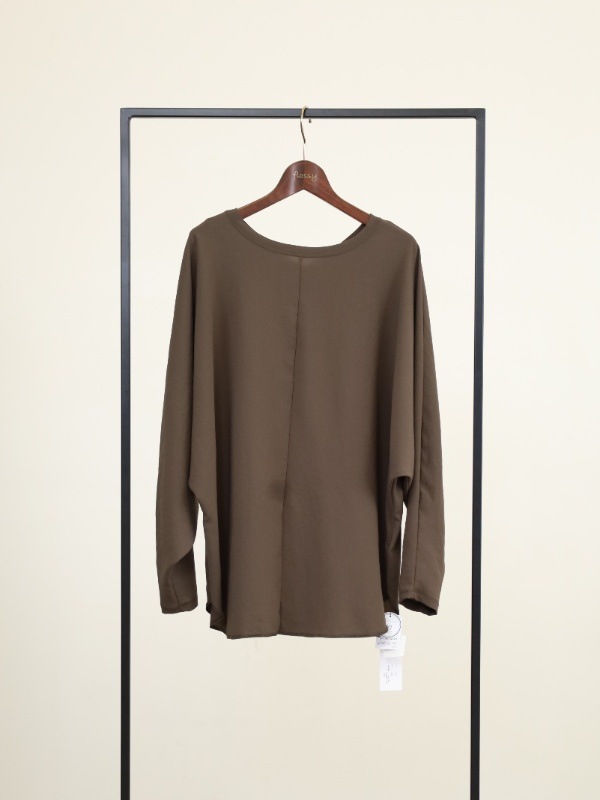 【Doneeyu】前後両用長袖ジョーゼットトップス