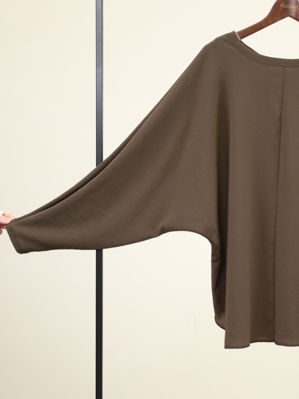 【Doneeyu】前後両用長袖ジョーゼットトップス