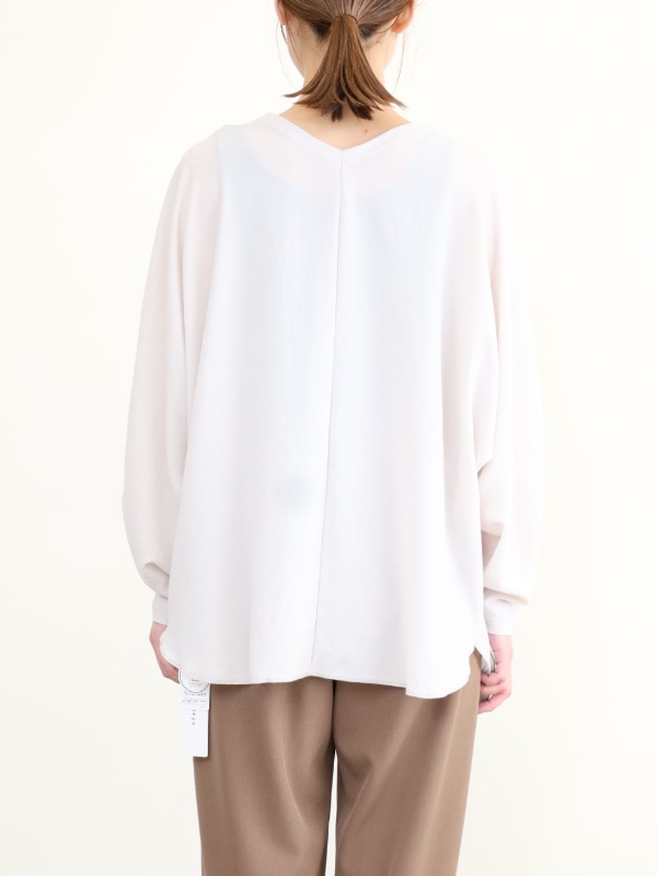 【Doneeyu】前後両用長袖ジョーゼットトップス