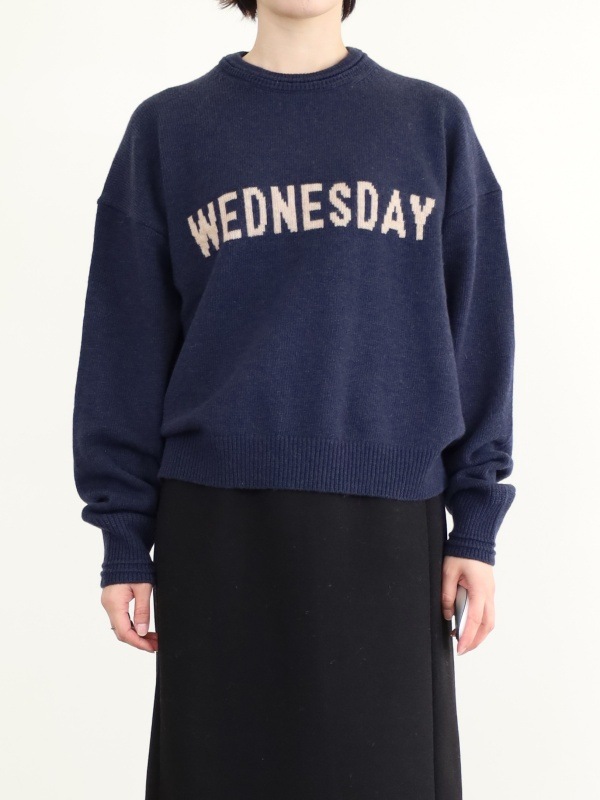 【ルメランジュ】ウールナイロンロゴニット 