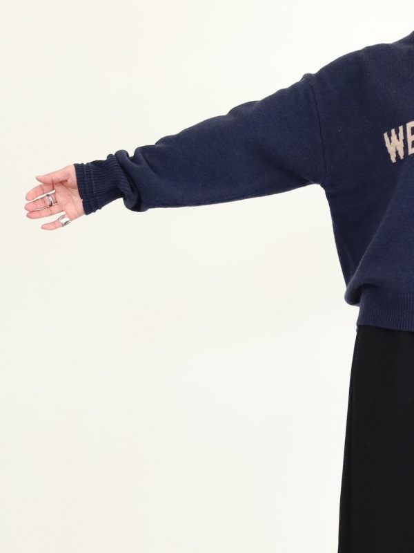 【ルメランジュ】ウールナイロンロゴニット 