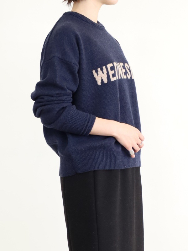 【ルメランジュ】ウールナイロンロゴニット 