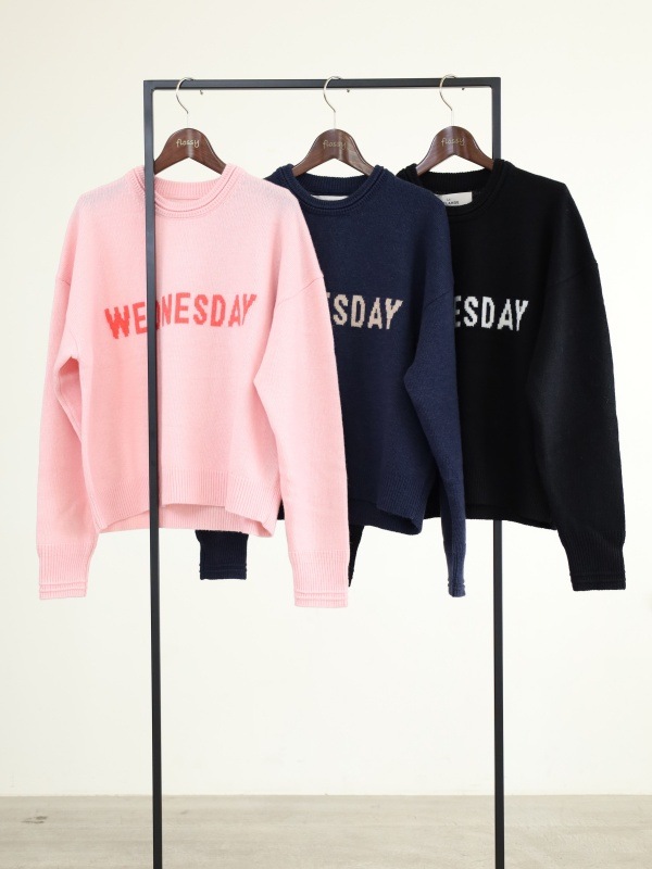 【ルメランジュ】ウールナイロンロゴニット 