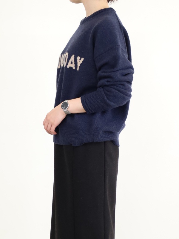 【ルメランジュ】ウールナイロンロゴニット 