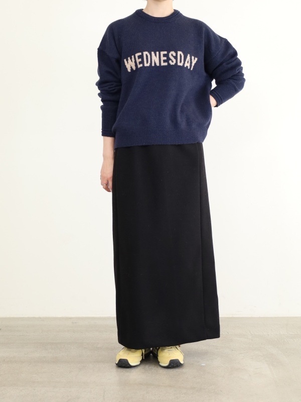 【ルメランジュ】ウールナイロンロゴニット 