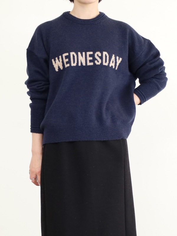 【ルメランジュ】ウールナイロンロゴニット 