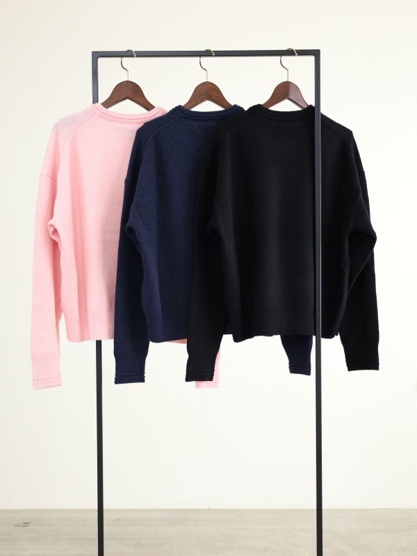 【ルメランジュ】ウールナイロンロゴニット 