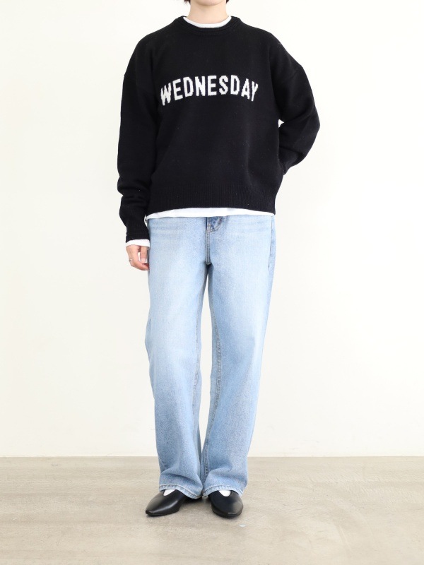 【ルメランジュ】ウールナイロンロゴニット 