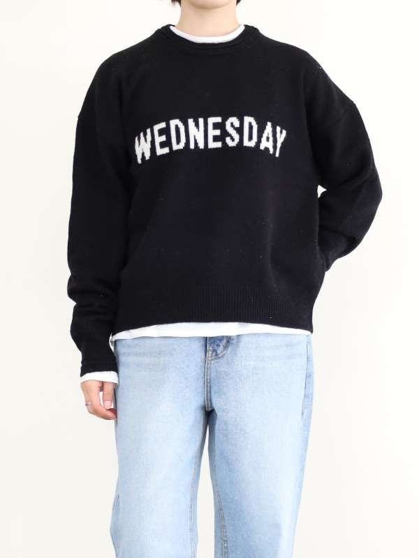 【ルメランジュ】ウールナイロンロゴニット 