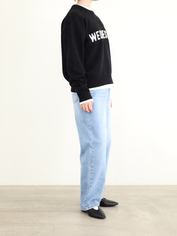 【ルメランジュ】ウールナイロンロゴニット 