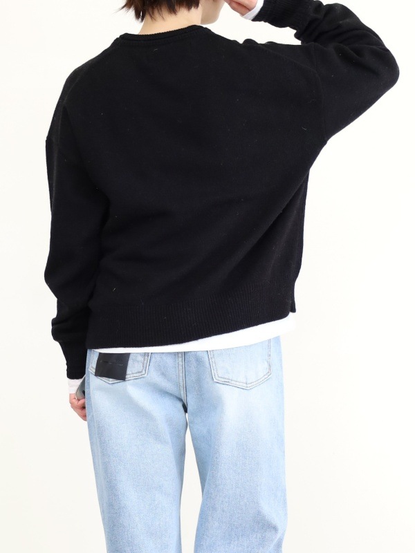 【ルメランジュ】ウールナイロンロゴニット 