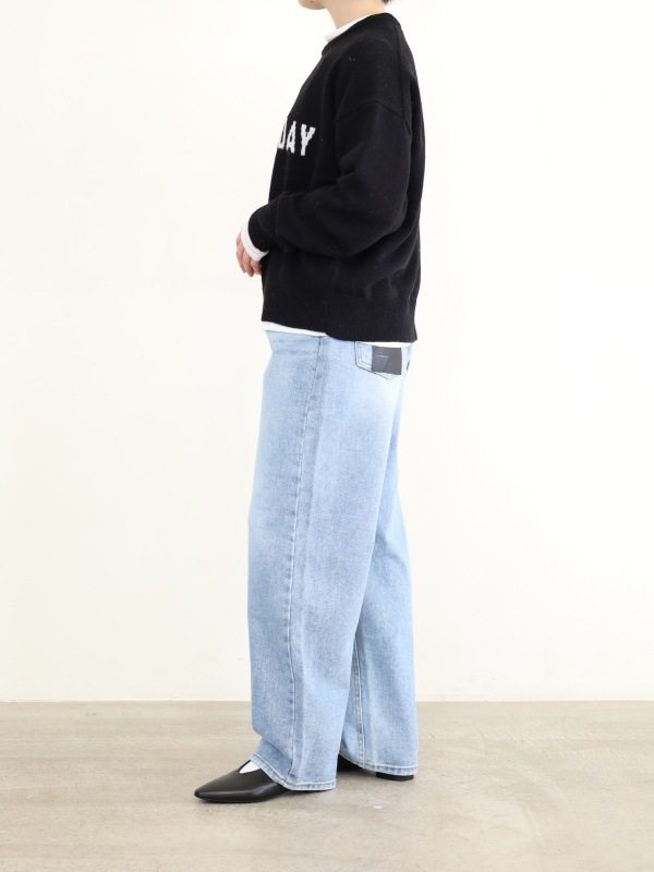 【ルメランジュ】ウールナイロンロゴニット 