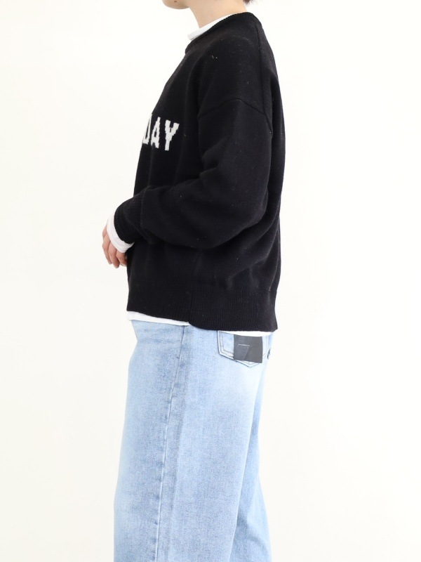 【ルメランジュ】ウールナイロンロゴニット 