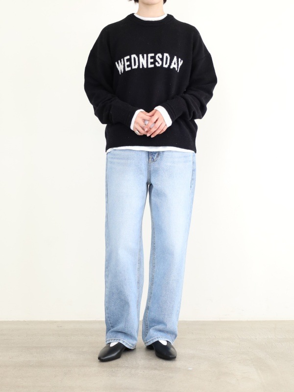 【ルメランジュ】ウールナイロンロゴニット 