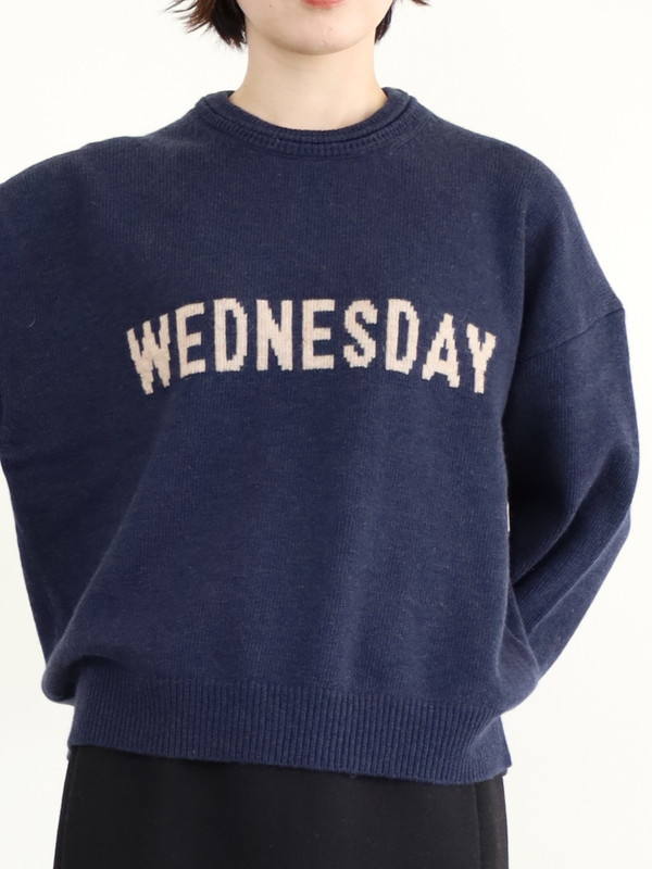 【ルメランジュ】ウールナイロンロゴニット 