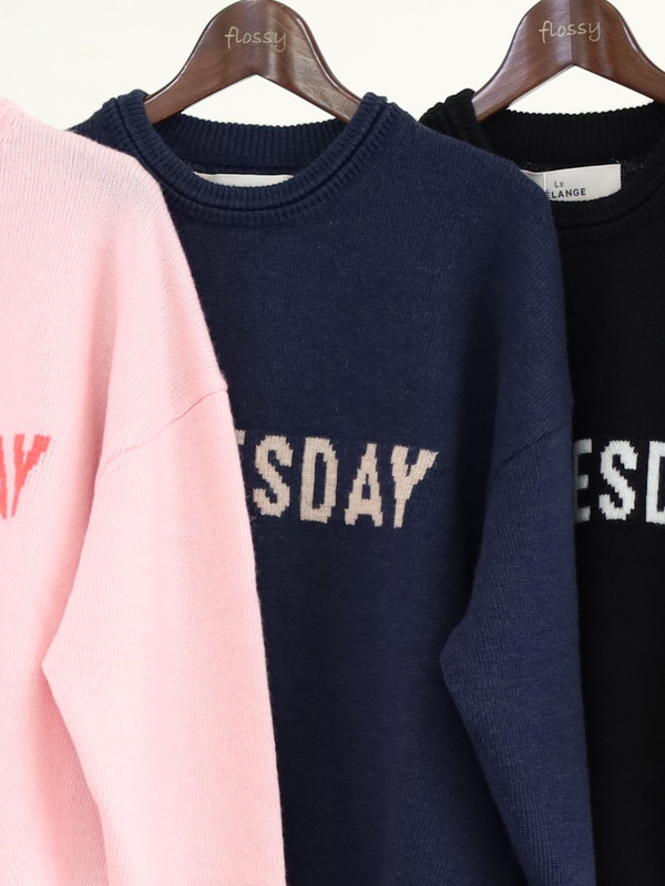 【ルメランジュ】ウールナイロンロゴニット 