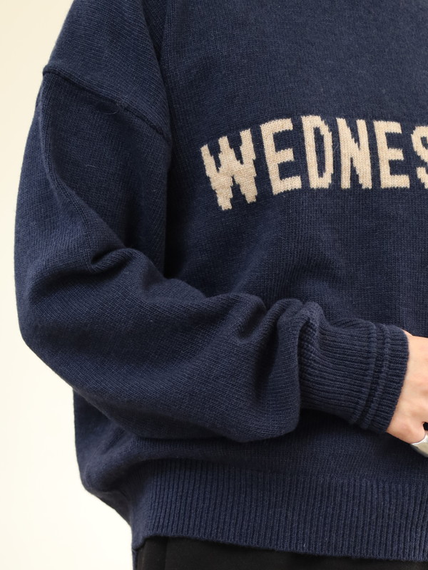 【ルメランジュ】ウールナイロンロゴニット 